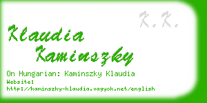 klaudia kaminszky business card